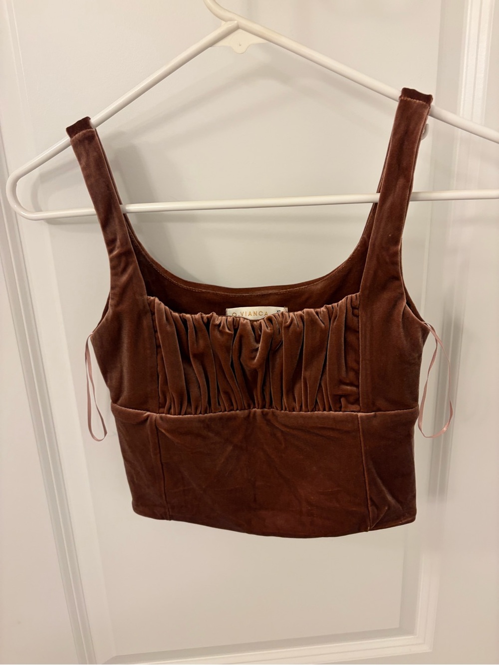 O.Vianca Velour Crop Top